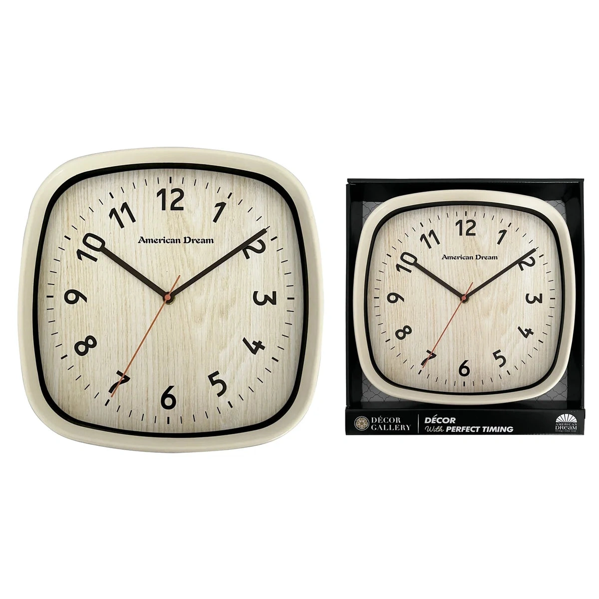 Horloge murale carrée sans tic-tac avec cadran imprimé : l'élégance silencieuse pour votre espace !